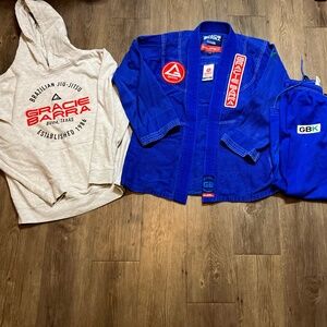 Gracie Barra Youth BJJ Bundle, Gi, hoodie and rashgaurd pants, youth size Y6